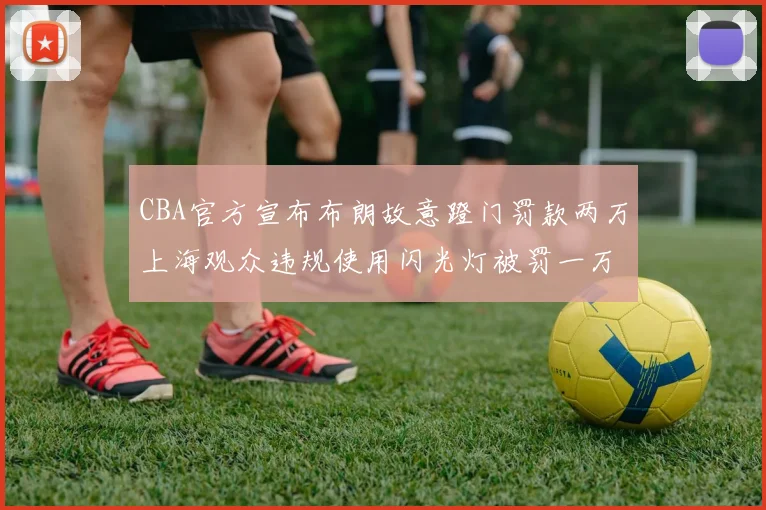 CBA官方宣布布朗故意蹬门罚款两万上海观众违规使用闪光灯被罚一万